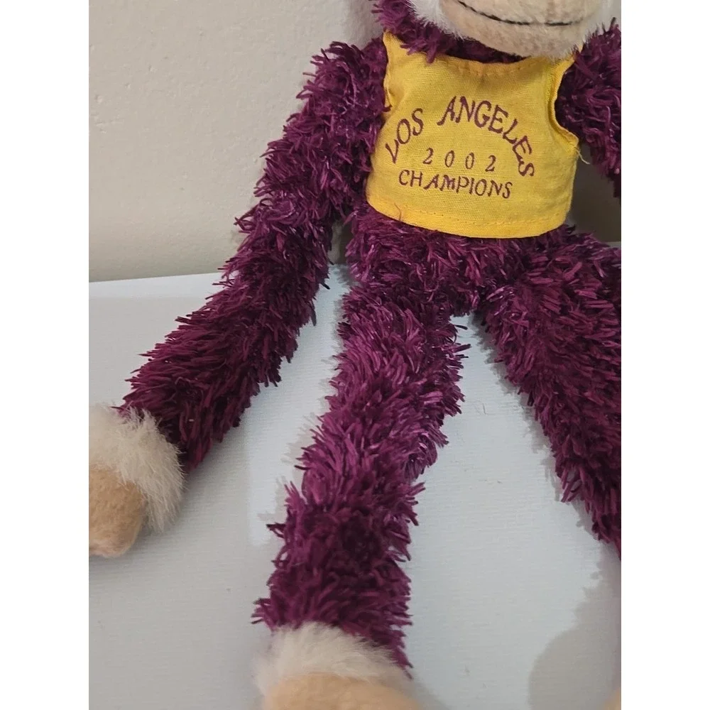 Vtg Los Angeles Lakers Plush Monkey 2002 NBA Champions Rare Mascot Three-Peat 11